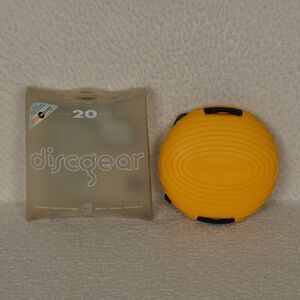 Vintage DiscGear 20 Disc Storage Organizer Yellow Textured Hard Case CD DVD USA
